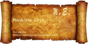 Menkina Erik névjegykártya